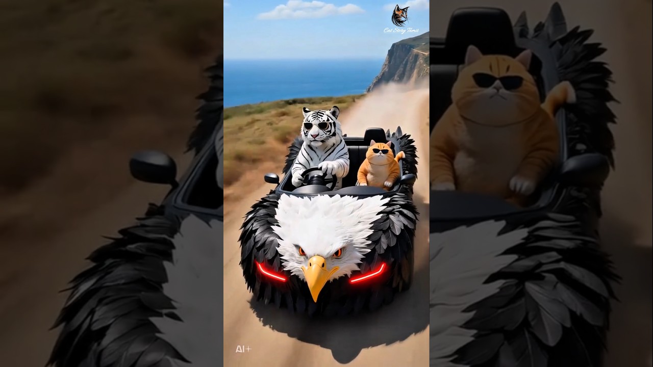 Orange Cat Buy Eagle Car 🦅🦅 