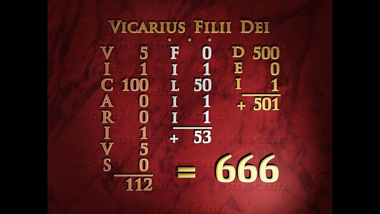 VICARIUS FILII DEI POPE S TITLE EQUALS 666 NUMBER OF BEAST YouTube VICARIUS FILII DEI POPE S TITLE EQUALS 666 NUMBER OF BEAST YouTube