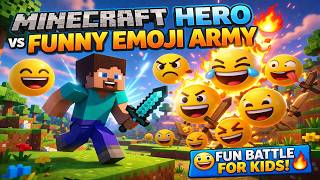 Minecraft Hero vs Angry Emoji Army 😱🔥 Fun Epic Battle for Kids! screenshot 5