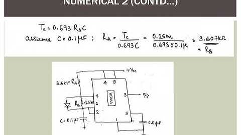 Numericals on Astable Multivibrator using 555 timer ic