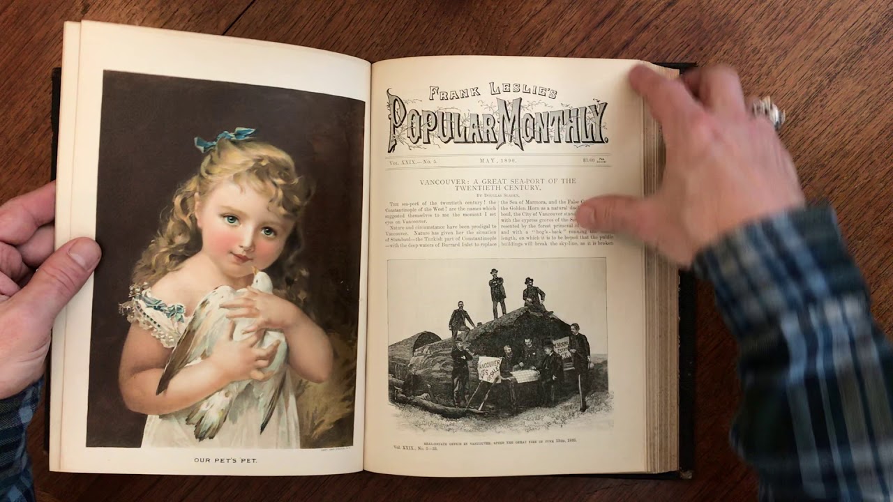 Frank Leslie's Illustrated 1890 monthly magazine color plates leather books rare
