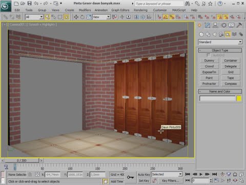 Modeling Mechanical Rigging Sliding door Pintu geser 