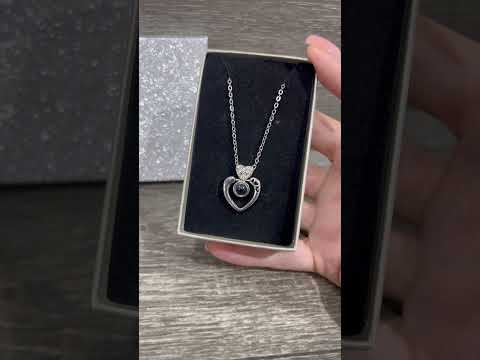 Кулон з освідченням у коханні "Два серця срібло "I love you" 100 мовами у подарунковій коробочці, видео 2