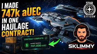 I made 747k aUEC in one haulage contract!