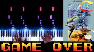 Super Contra (NES) - Game Over - Piano|Synthesia