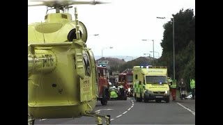 Crash on Whitby road which saw a large turnout of emergency services.