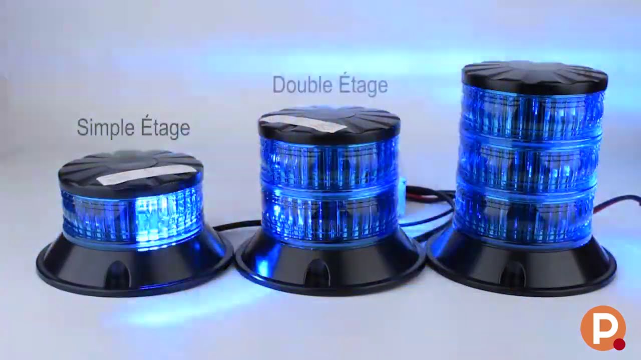 Gyrophare LED Simple étage 65mm bleu