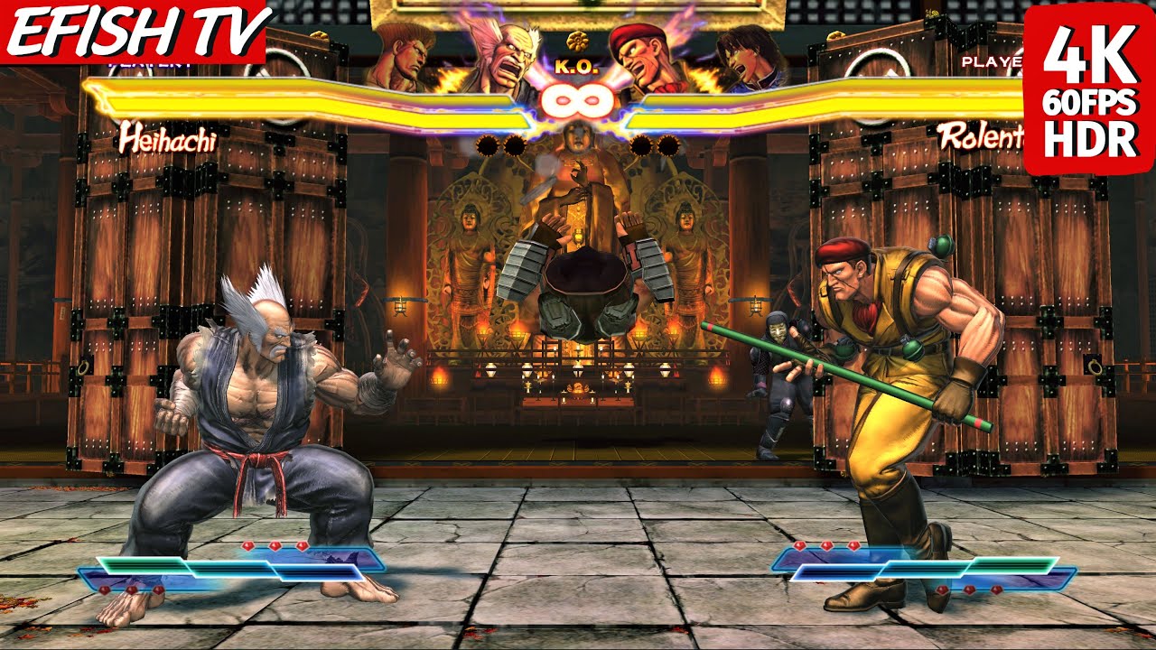 Heihachi & Guile vs Rolento & Lei (Hardest AI) - Street Fighter X ...