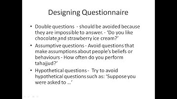 Data Collection Technique : The Questionnaire