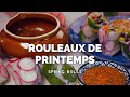 Rouleaux de printemps avec sauce beurre de cacahutes  vegan spring rolls with peanut butter sauce