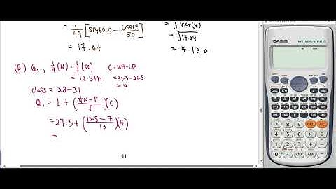 T6 Q9 Grouped Data: Mean, Median, Mode, Variance, Standard Deviation, Quartile, Percentile SM025