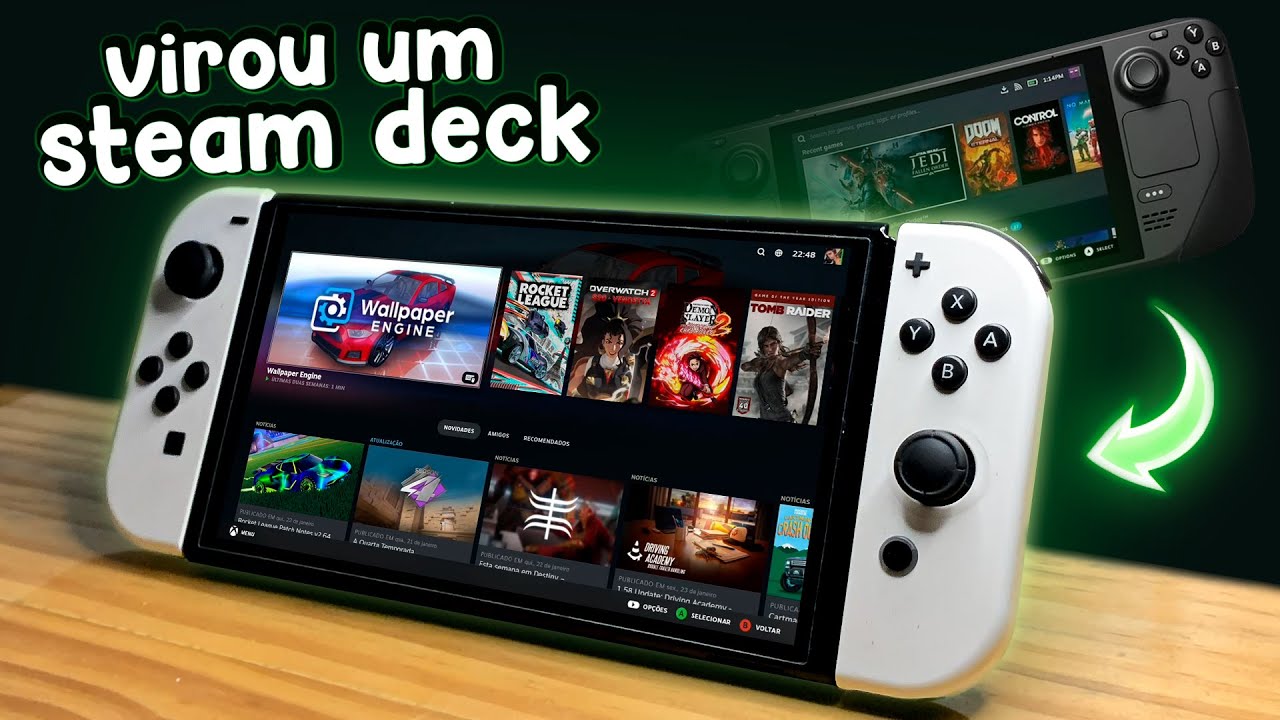 INSTALEI ANDROID NO SWITCH e TRANSFORMEI em um STEAM DECK – Rodou JOGOS DE PC?!