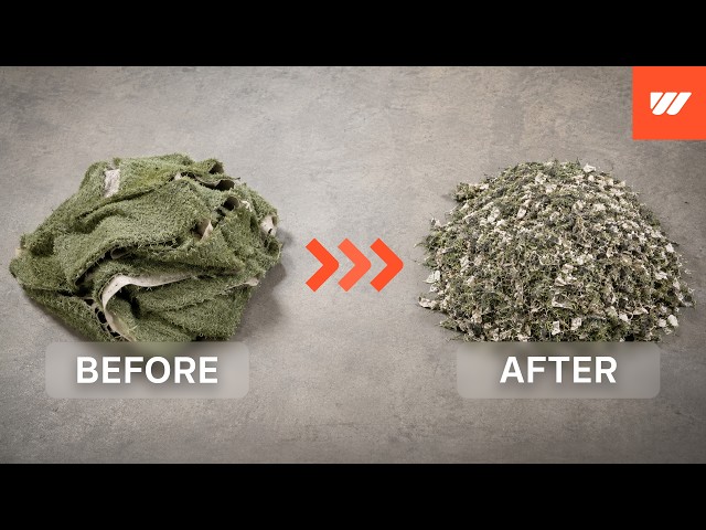 Artificial turf shredding with a WEIMA W5.22 shredder