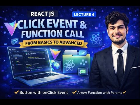 React JS Click Event & Function Call | onClick Explained | Lecture 6 ...