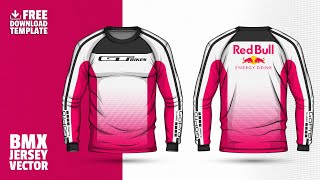 Vector BMX Jersey Design 🚴 (Time-lapse) + Free Template