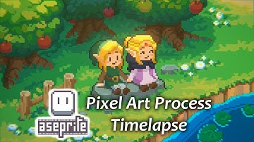 Link and Zelda  | Aseprite Pixel Art Timelapse [063]