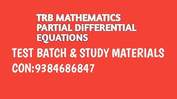 PG TRB MATHEMATICS PARTIAL DIFFERENTIAL EQUATIONS CON:9384686847
