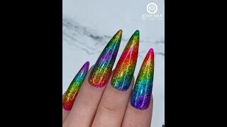 Rainbow Glitter Nails