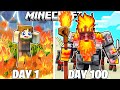 I Survived 100 Days as a FIRE KING in HARDCORE Minecraft!