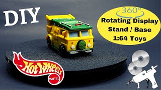 CHEAP DIY 360° Hot wheels Rotating Display for miniature toys