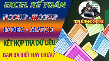 THỰC HÀNH KẾ TOÁN EXCEL- VLOOKUP, HLOOKUP, INDEX, MATCH kết hợp tra dữ liệu TÍCH TẮC- TRÙM EXCEL