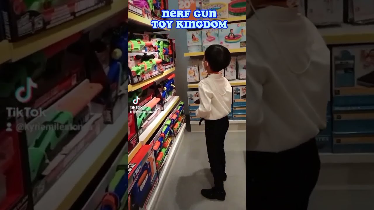 HAPPY KID ENJOY HIS NEW NERF GUN SNIPER RIFLE WITH DETACHABLE SCOPE Nerfgun Nerfgunwar Sniper