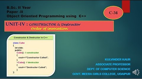 Order of Invocation of Constructor and Destructor call In C++