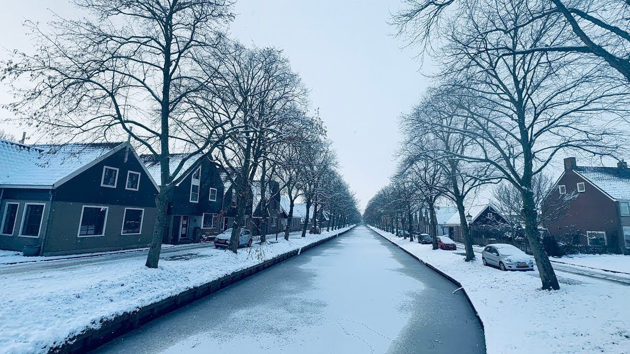 Snowy Day Walk Through Streets, Roads & School ❄️