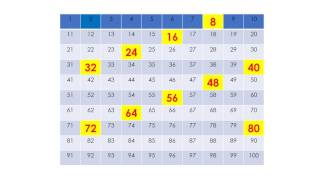 Count by 8s Skip Counting on a Hundred Chart Activity