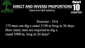 Class 8 Direct and Inverse Proportions Exercise - 10.4