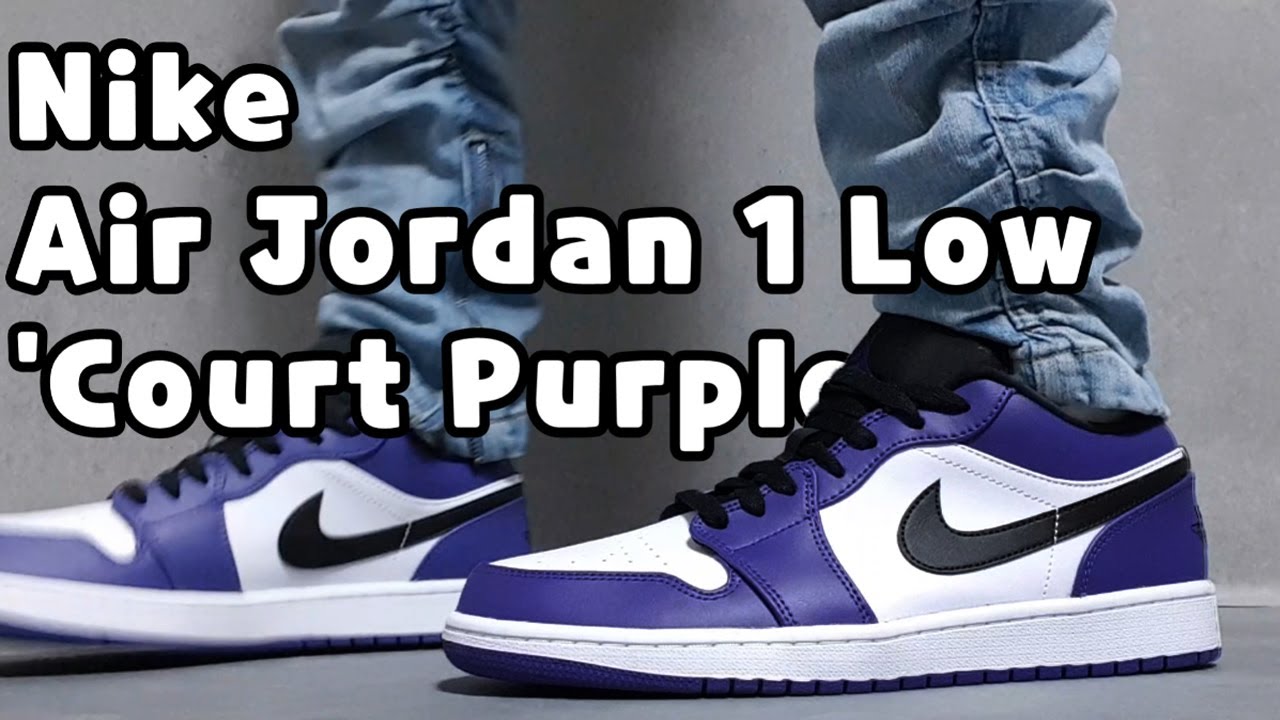 jordan 1 purple court on feet