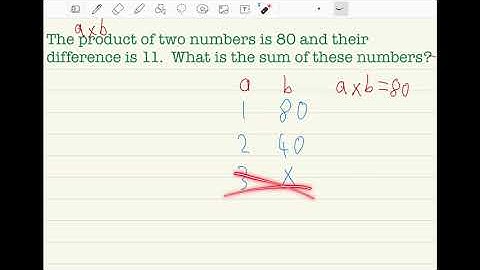 KS 2 Mathematics: The product of two numbers is 80 and their difference is 11.  Find the sum.