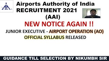 AAI JUNIOR EXECUTIVE - ATC/AO/TECHNICAL NEW SYLLABUS UPDATE 2021 IN ENGLISH