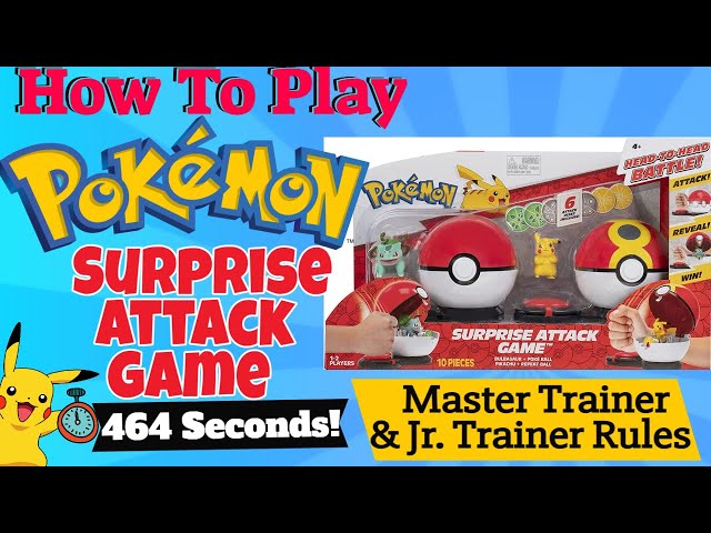 Pokéball Surprise Attack Game Machop and Pikachu Pokémon