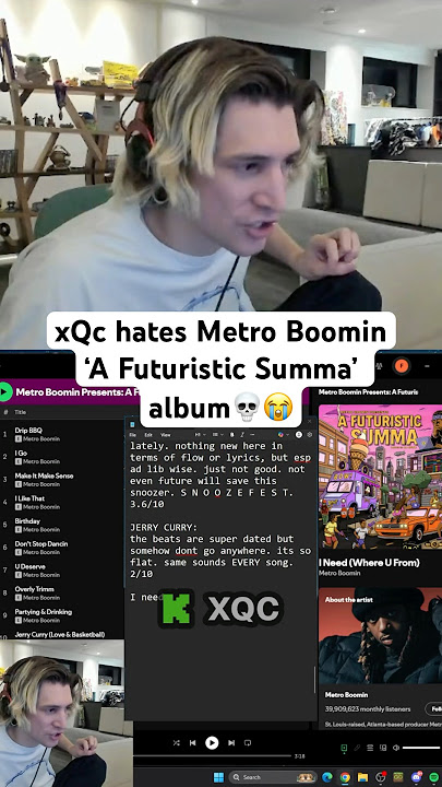 xQc reacts to Metro Boomin 'A Futuristic Summa' Album 😭 #xqc #metroboomin #rap