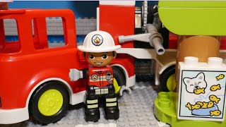 NEW FIRE TRUCK LEGO DUPLO 10969 IN ACTION STOP MOTION