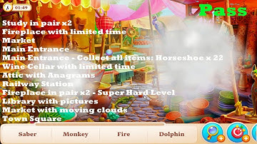 Manor Matters hidden objects Levels Pass On Hall Day 2 HD - Part 2 |  railway station, moving clouds