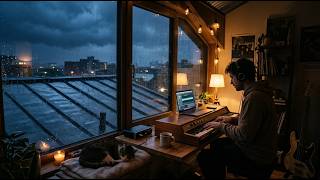 Cozy Attic Studio in the Rain 🎹 Relaxing Lo-Fi Piano & Gentle Rain Sounds