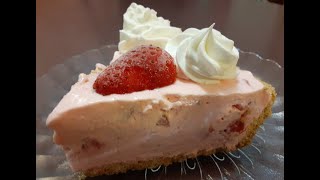 How To Make Homemade No Bake Strawberry Cream Cheese Pie - Great Sweetheart Valentines Day Special