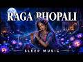 Raga Bhopali Flute Meditation |Moonlight Night with Soothing Rain |Sleep, Relaxation & Healing Music