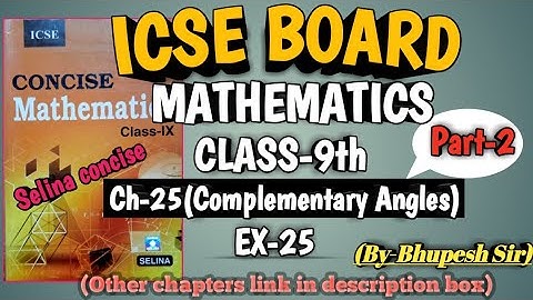 icse | class-9 | maths | ch-25| Complementary Angles |ex-25 |Part-2 | ‎@Problems Beater 