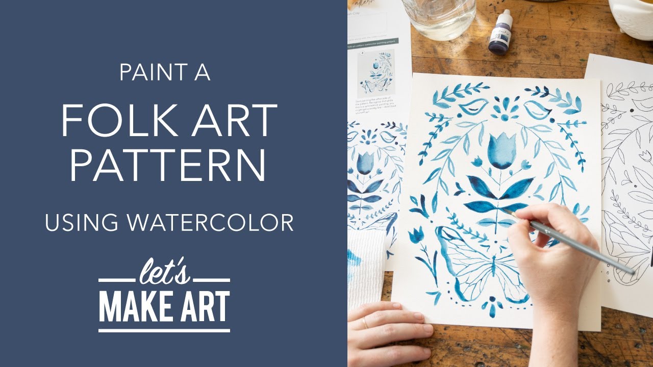 Let s Paint Folk Art Pattern Easy Watercolor Painting By Sarah Cray Let s Paint Folk Art Pattern Easy Watercolor Painting By Sarah Cray