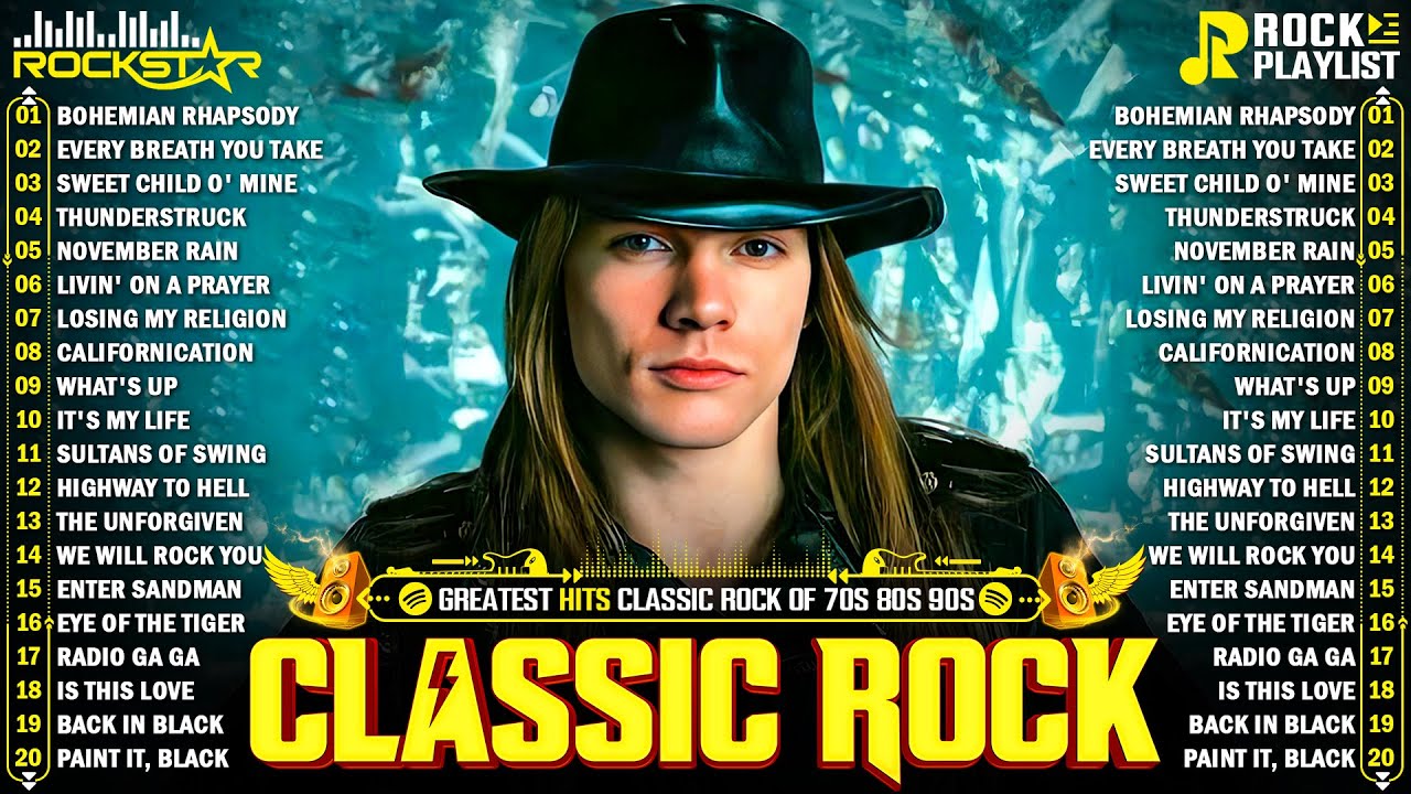 Nirvana, Led Zeppelin, Bon Jovi, Aerosmith, U2, ACDC - Classic Rock Songs 70s 80s 90s Full Album
