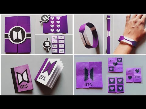 4 BTS paper crafts | BTS craft ideas | diy BTS stuffs | #BTS #craftideas #army easy BTS crafts #love