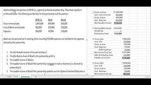 Sample Problems | Estates, Trusts and Partnerships