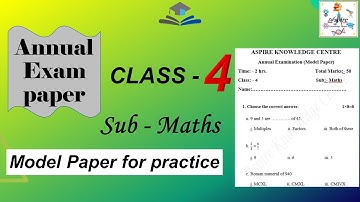 Class 4 Maths Annual Exam Paper | Annual Exam Class 4 Maths question paper #annual_exam  #v40