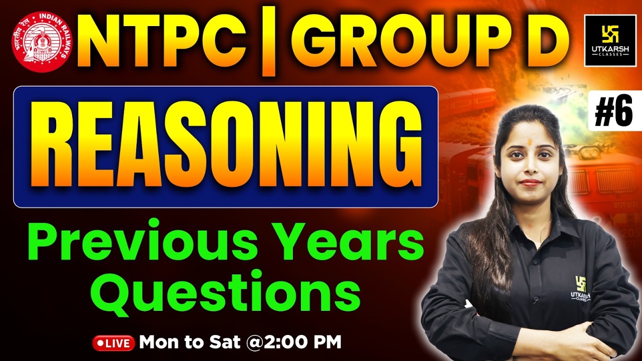 RRB Previous Year Questions | #6 | RRB NTPC | RRB Group D | RRB Reasoning PYQs | Priya Ma'am