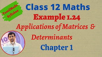 Class 12 Maths  | Example 1.24 | Applications of Matrices and Determinants