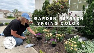 How to Plant Flowers in Front Yard🌸Spring Color & Tip🐌#gardeningvideos #gardening #garden #landscape