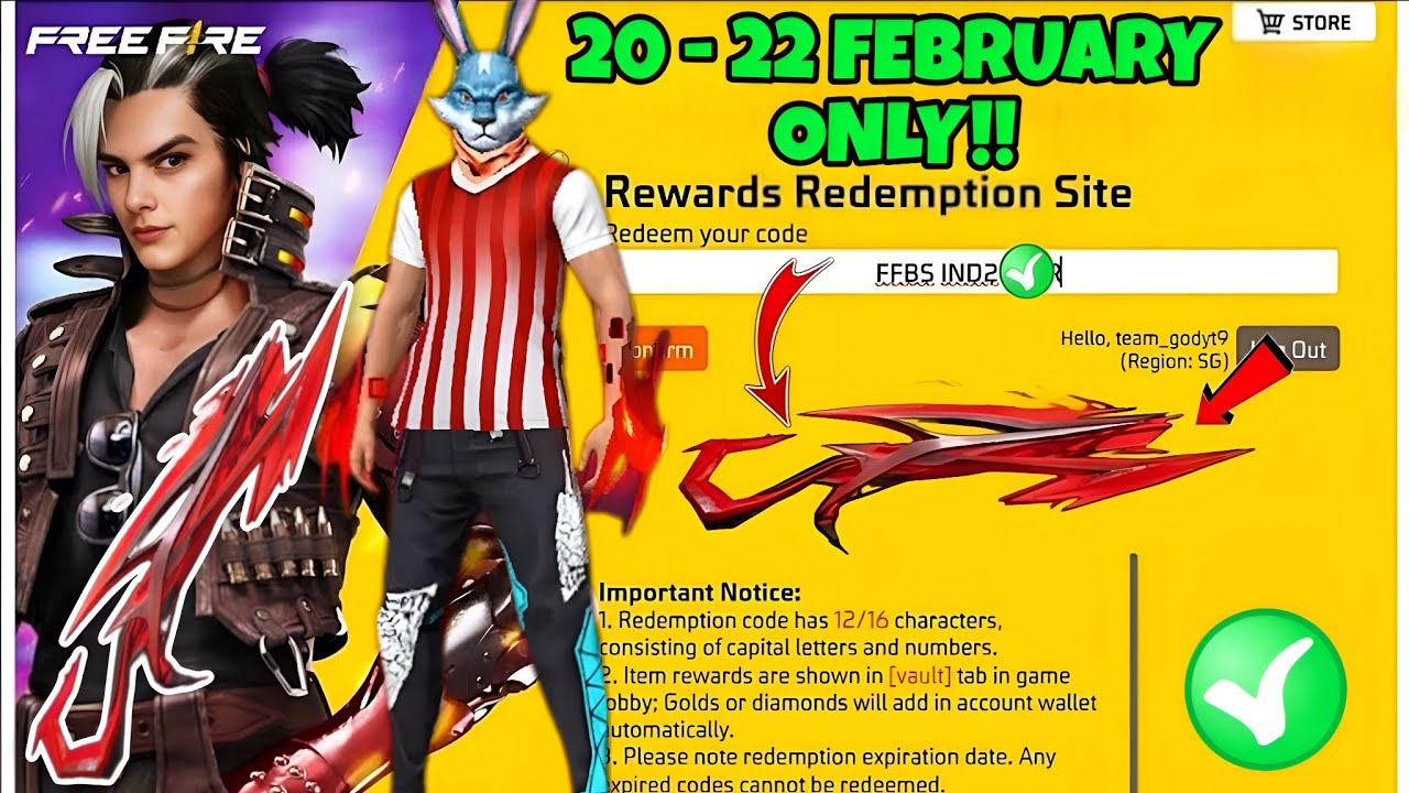 FREE FIRE REDEEM CODE TODAY 20 FEBRUARY |FF REWARDS REDEEM CODE | FF REDEEM CODE TODAY 20 FEBRUARY